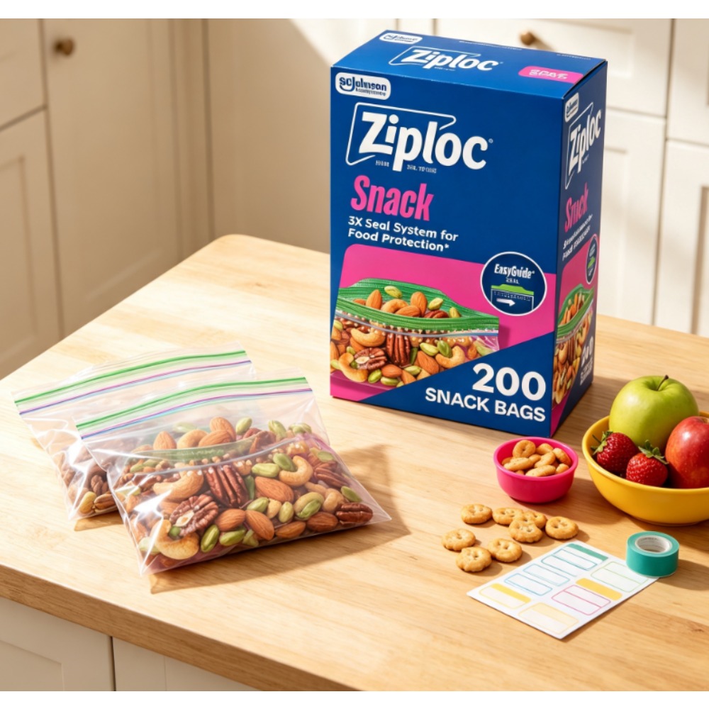 Food Storage Ziploc - Ziploc® Brand Snack Bags with EasyGuide™