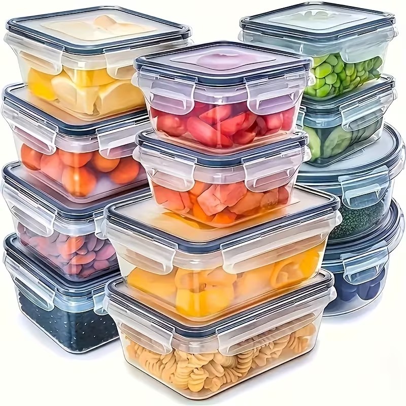 Food Storage Vegetables - 4-Piece Clear Food Storage Containers with