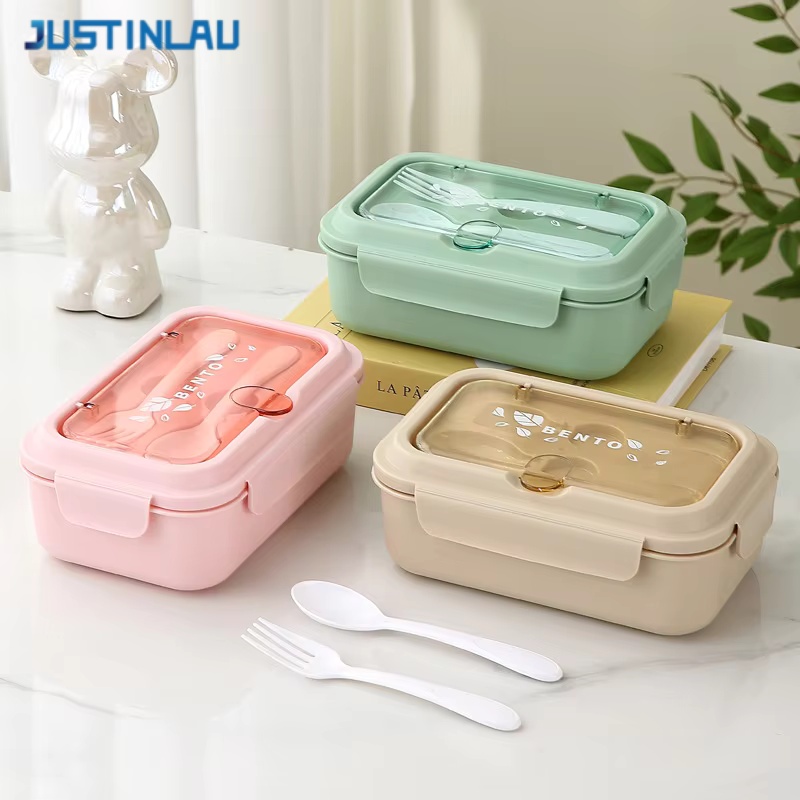 Food Storage With Compartments - JUSTINLAU Lunch Box Portable for Children