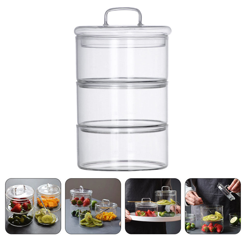 Food Storage Glass Containers - 1Set Clear Glass Storage Bowl Salad
