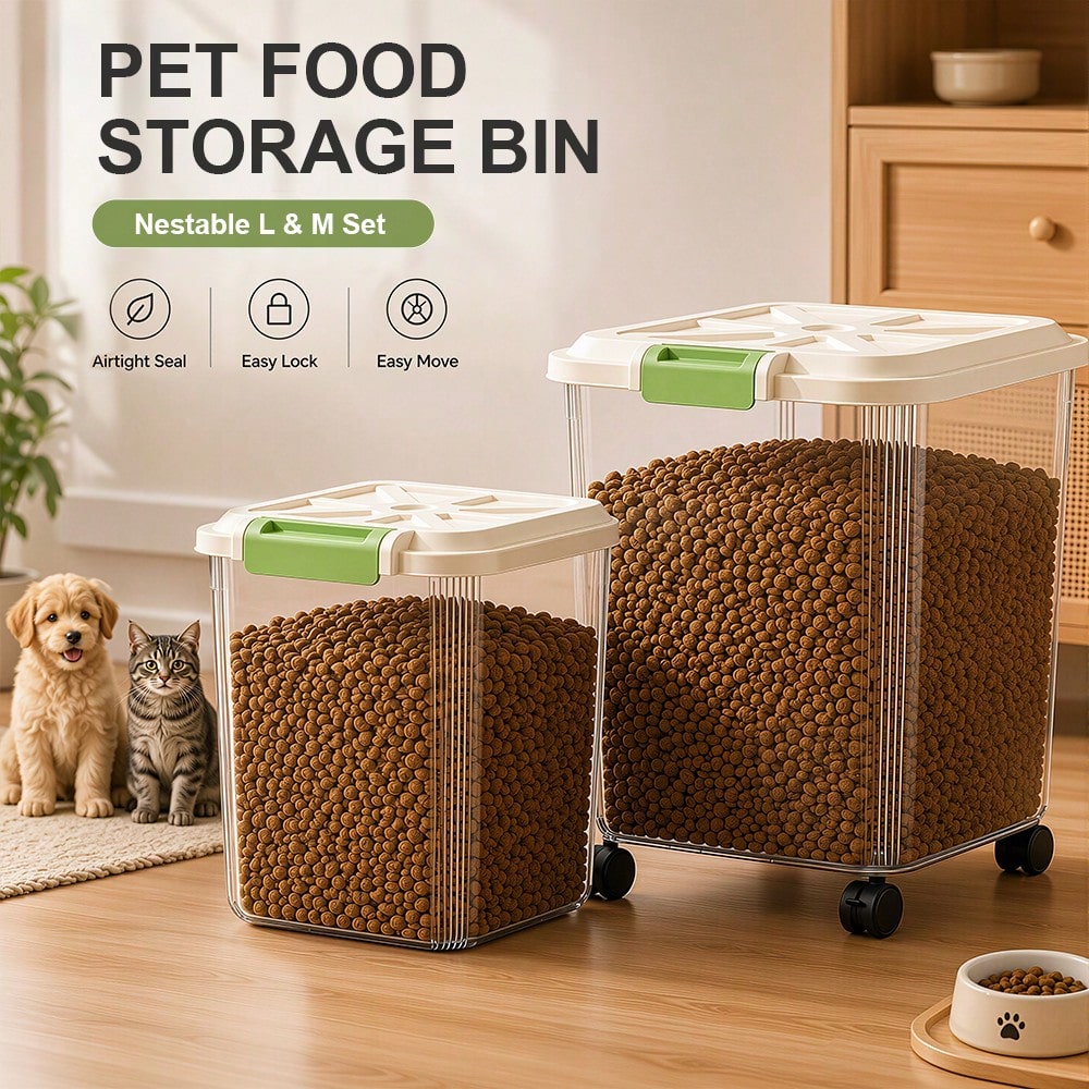 Food Storage No Plastic - 2PCS Large & Medium Pet Food