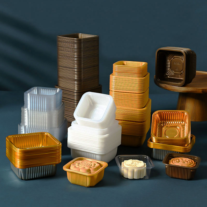 Food Storage Eggs - 100pcs Mooncake Plastic Tray PET Pastry