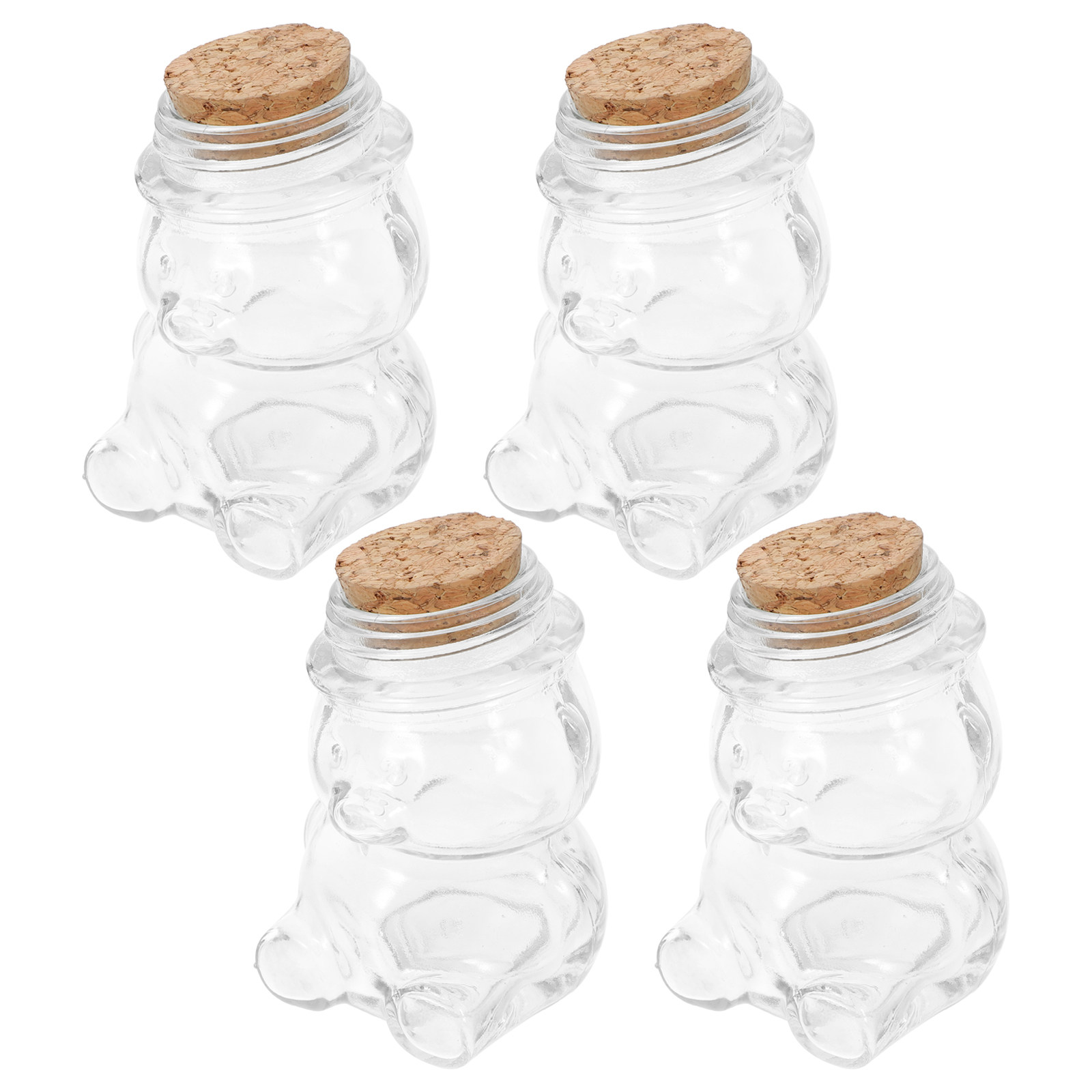 Food Storage Glass Containers - 4Pcs Glass Candy Jar Set Transparent
