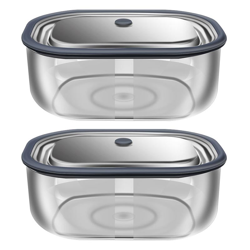 Food Storage Glass Containers - High Borosilicate Glass Rectangle Lunch Box