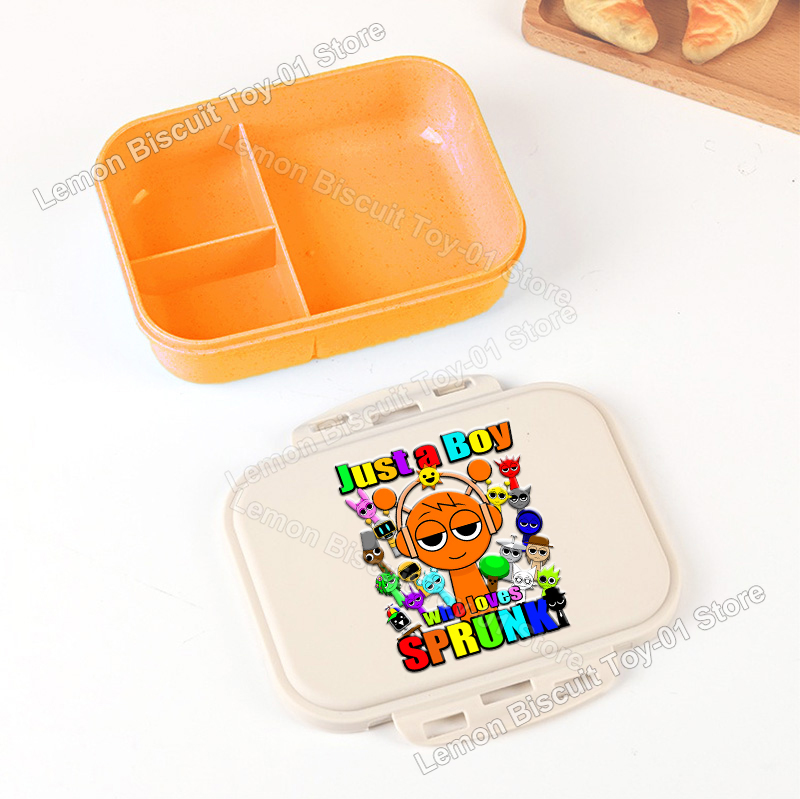 Food Storage With Compartments - Sprunkis Series Portable Bento Boxes Wheat