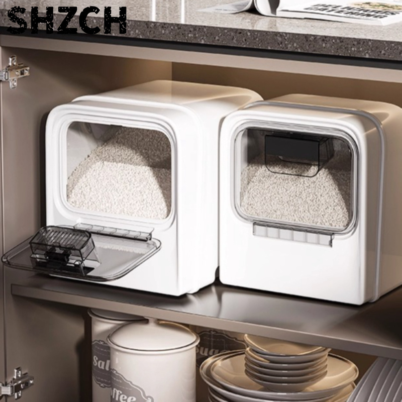 Food Storage No Pantry - ‌Premium Square Rice Container, 20L Airtight