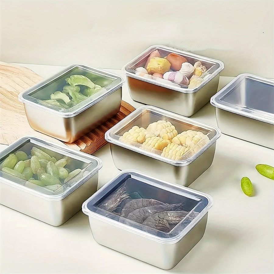 Food Storage Box Stainless Steel - 1/3/5pcs Stainless Steel Food Storage Box