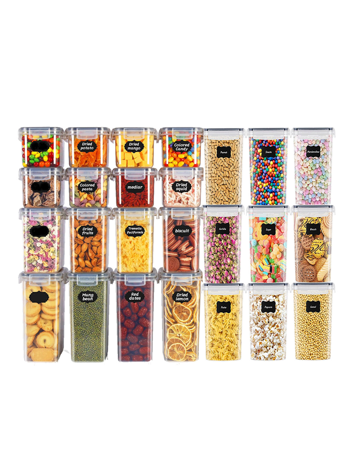 Food Storage Bins - 48pcs, Sealed Food Storage Containers with