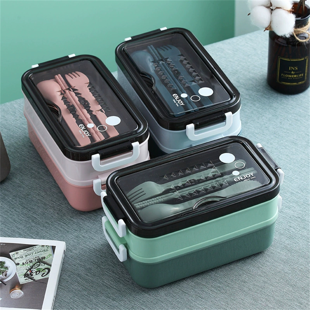Food Storage With Compartments - 1pack Lunch Box Double-layer Portable Compartment