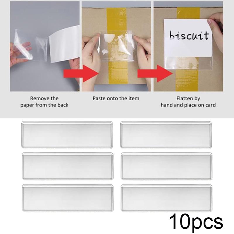 Food Storage No Pantry - 10Pcs Transparent PVC Adhesive Shelf Label