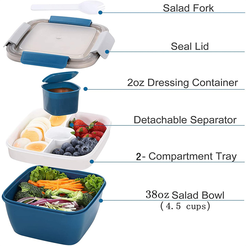 Portable Salad Lunch Container - огляд і ціна Food Storage With Compartments