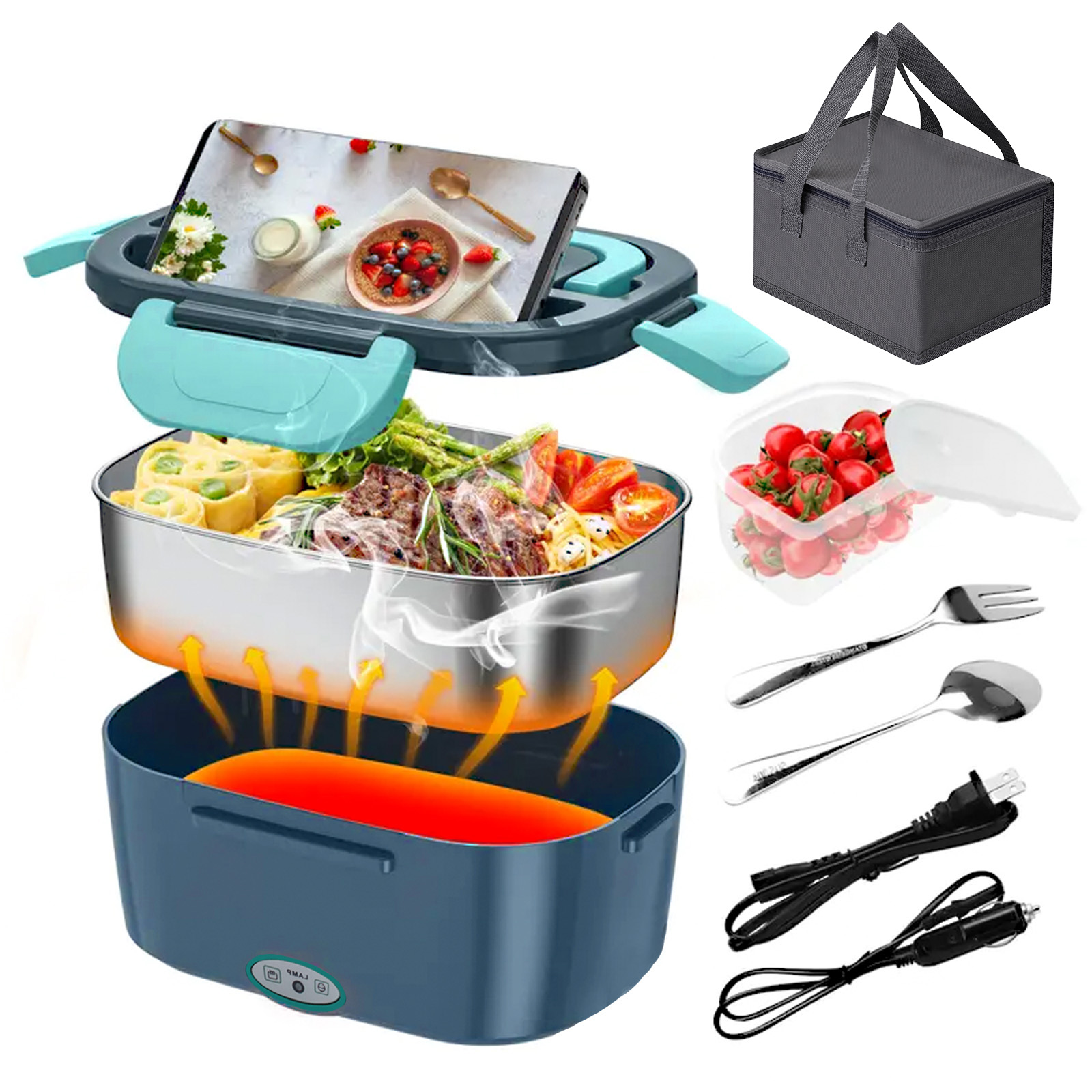 100W Electric Heating Lunch Bo - огляд і ціна Food Storage Box Stainless Steel