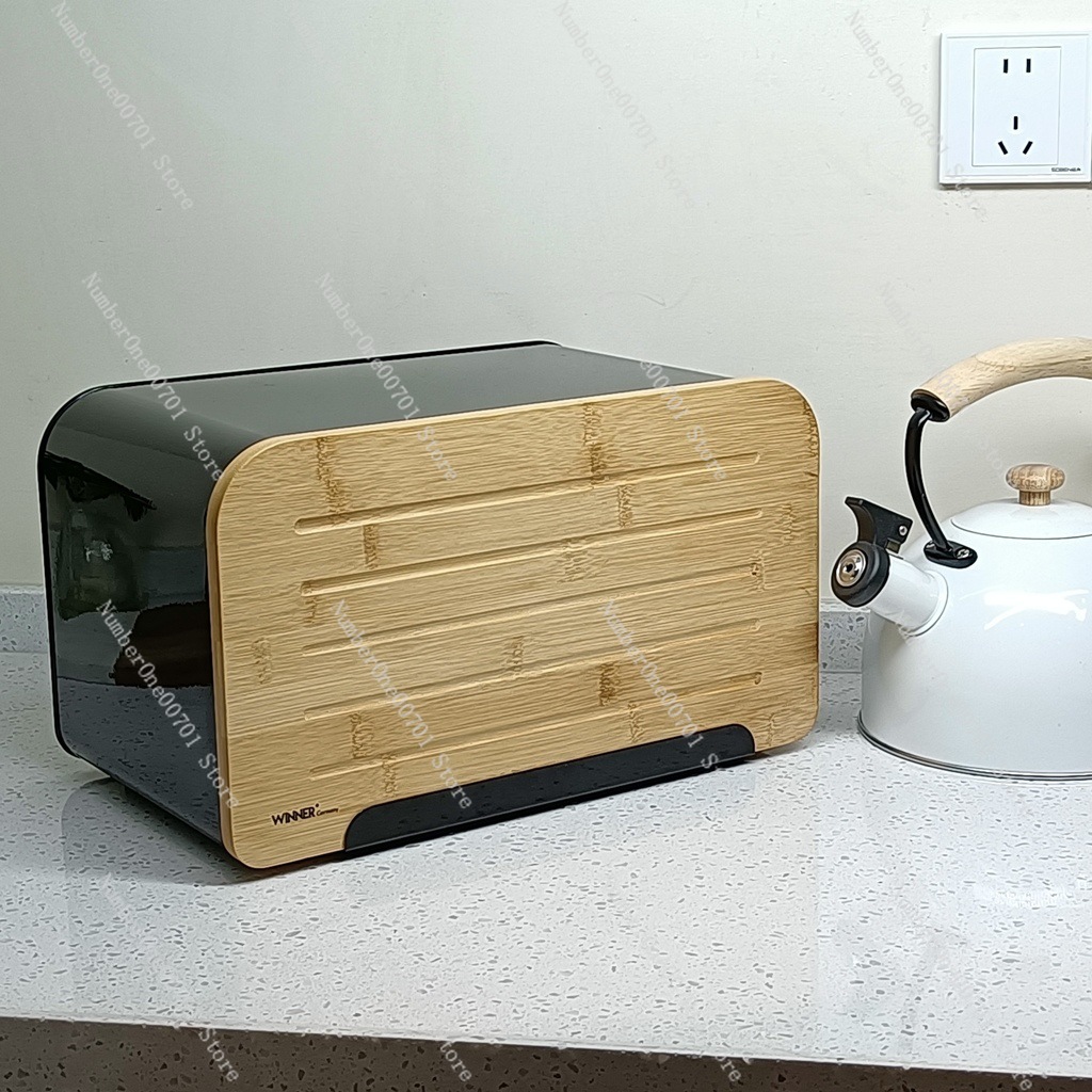 Kitchen Bread Box with Bamboo  - огляд і ціна Food Storage Box Stainless Steel