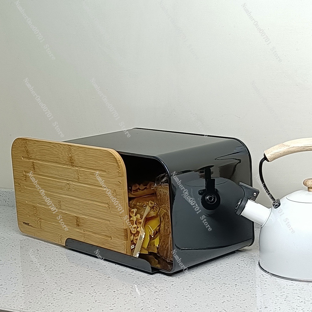Kitchen Bread Box with Bamboo  - огляд і ціна Food Storage Box Stainless Steel