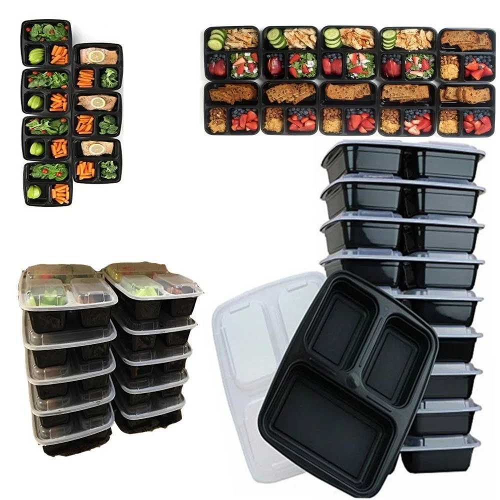 7 Pack 3 Compartment Meal Prep - огляд і ціна Food Storage Microwave Safe