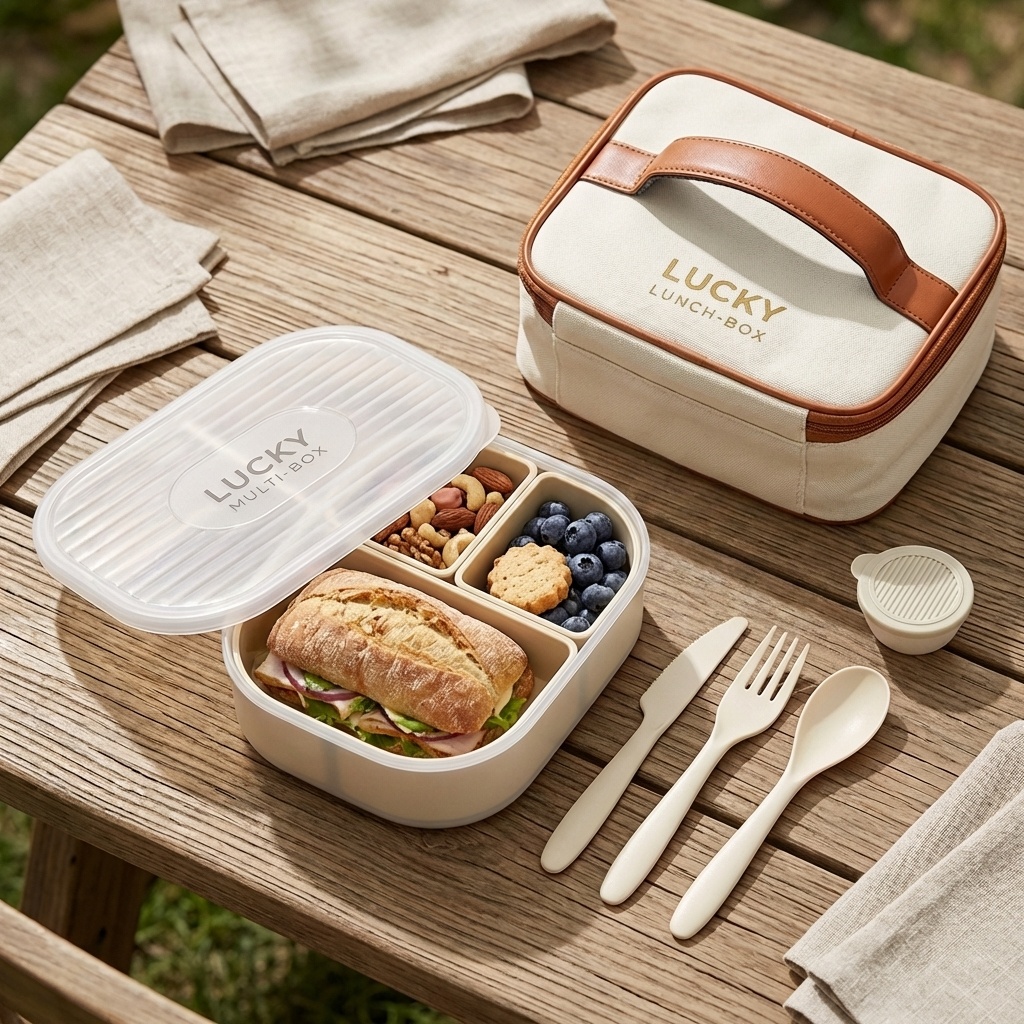 Portable Divided Plastic Lunch - огляд і ціна Food Storage Microwave Safe