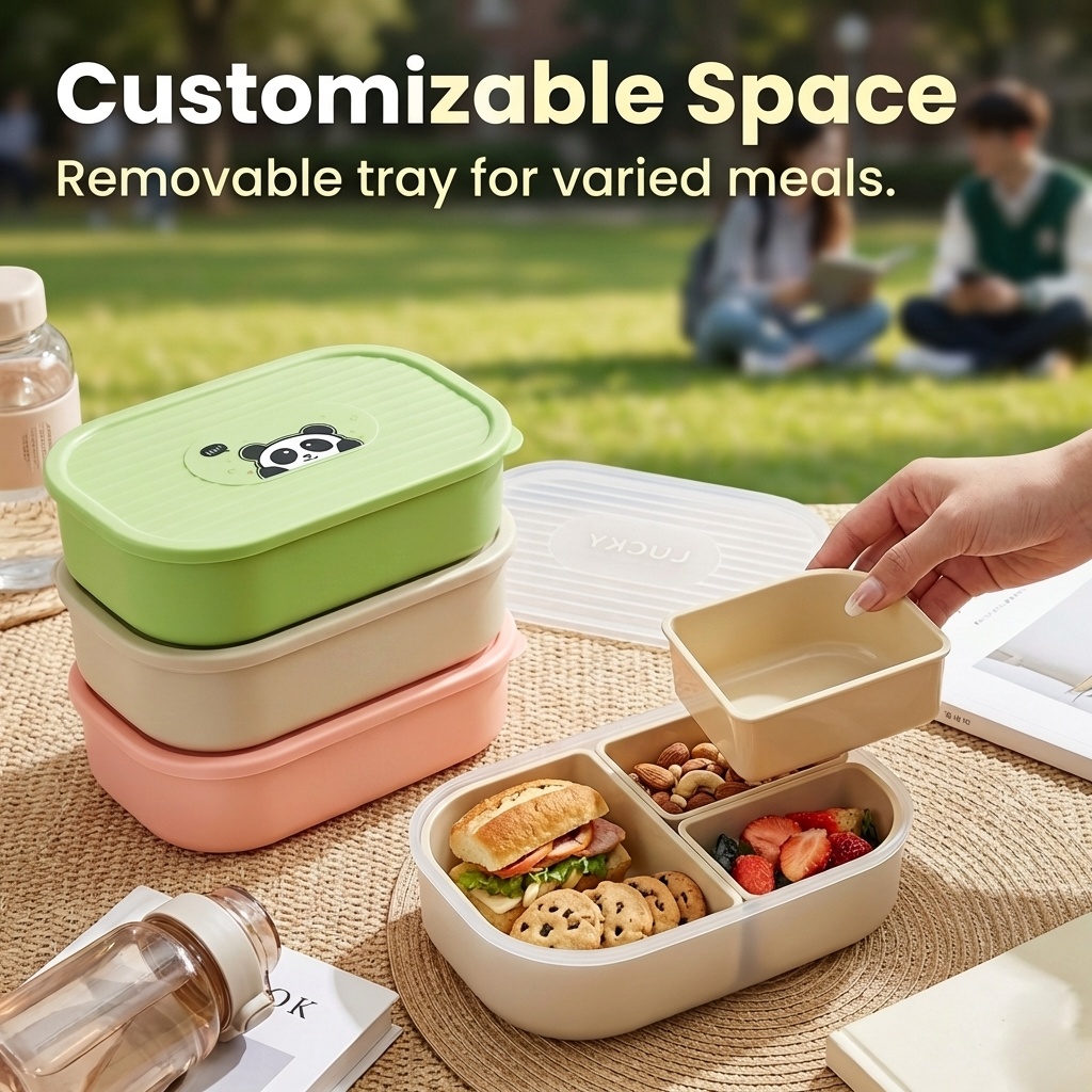 Portable Divided Plastic Lunch - огляд і ціна Food Storage Microwave Safe
