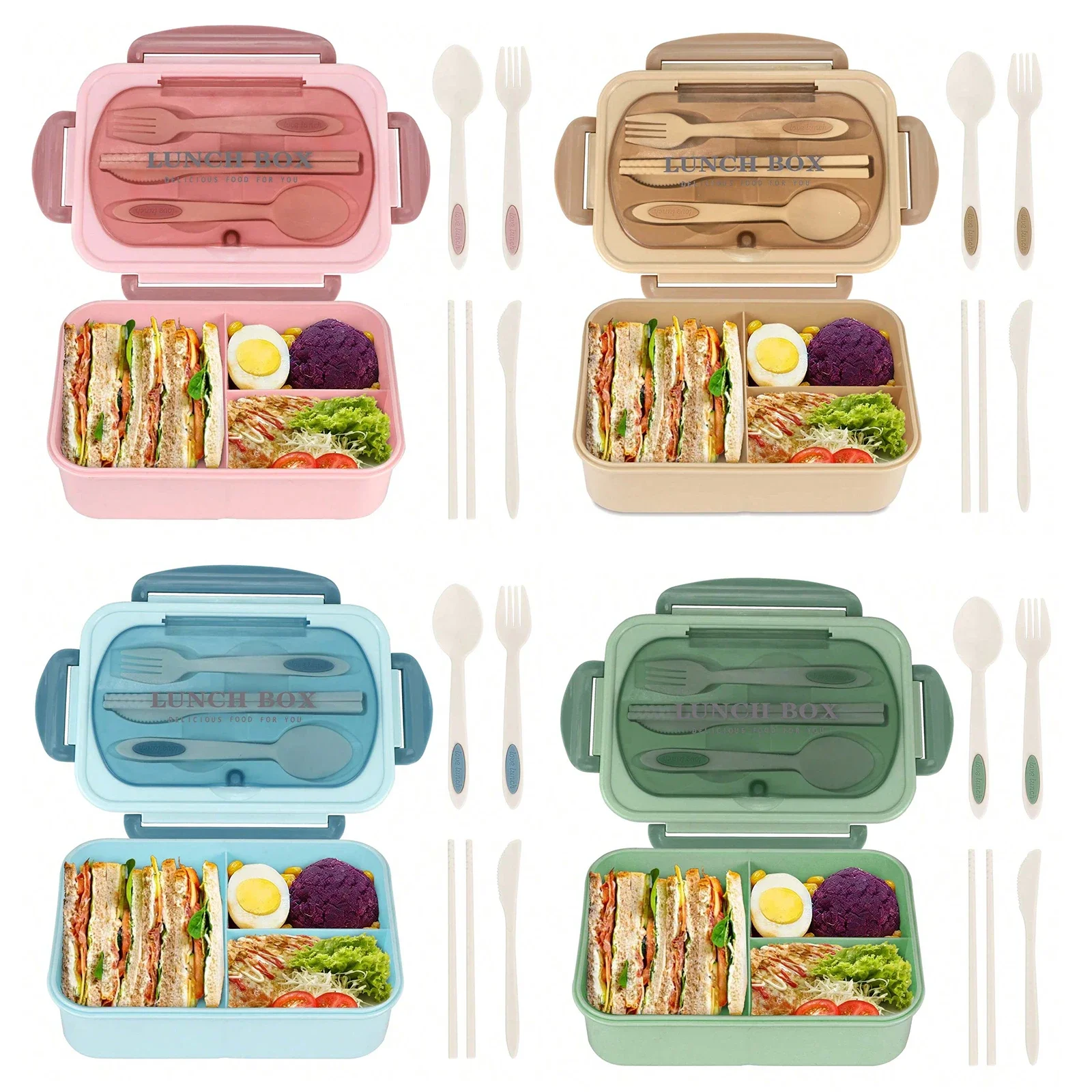 Adult Bento Box with 3 Compart - огляд і ціна Food Storage Microwave Safe