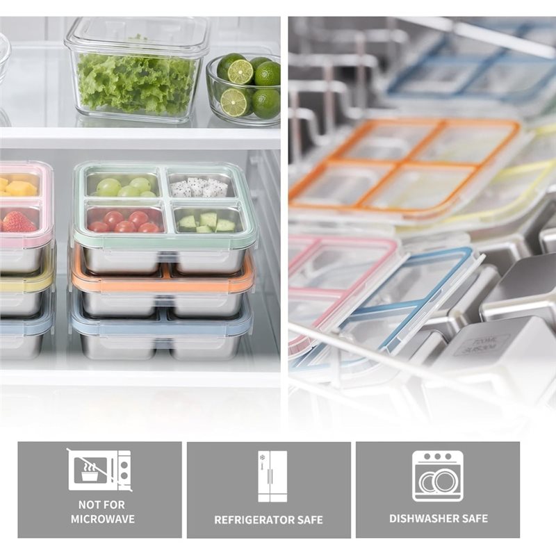 GIGI 4Pack Stainless Steel Sna - огляд і ціна Food Storage Box Stainless Steel