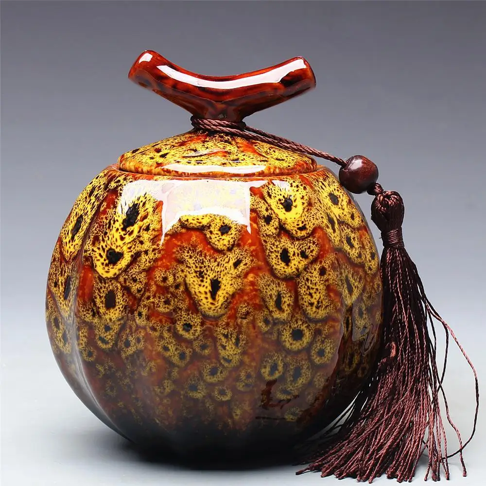 Pumpkin Style Tea Jar Ceramic  - огляд і ціна Food Storage Yellow