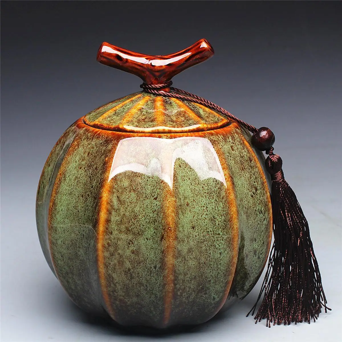 Pumpkin Style Tea Jar Ceramic  - огляд і ціна Food Storage Yellow
