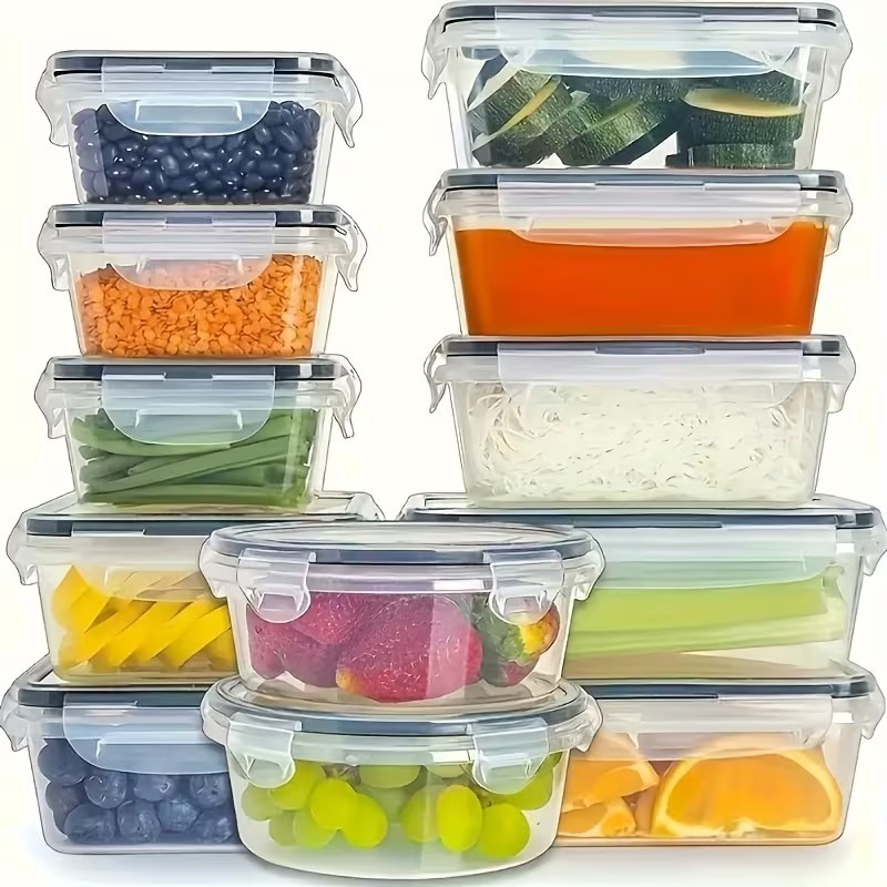 4-Piece Clear Food Storage Con - огляд і ціна Food Storage Vegetables