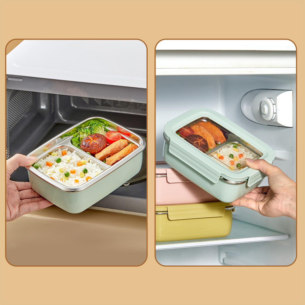 Microwave 304 Stainless Steel  - огляд і ціна Food Storage With Compartments