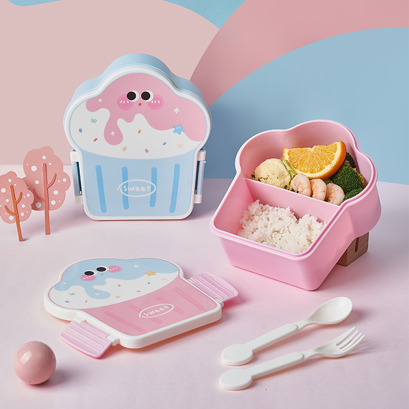 Cute Bento Lunch Box School He - огляд і ціна Food Storage With Compartments