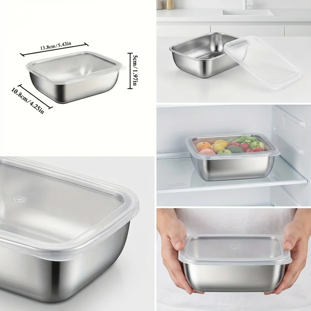 6PCS Stainless Steel Food Stor - огляд і ціна Food Storage Box Stainless Steel