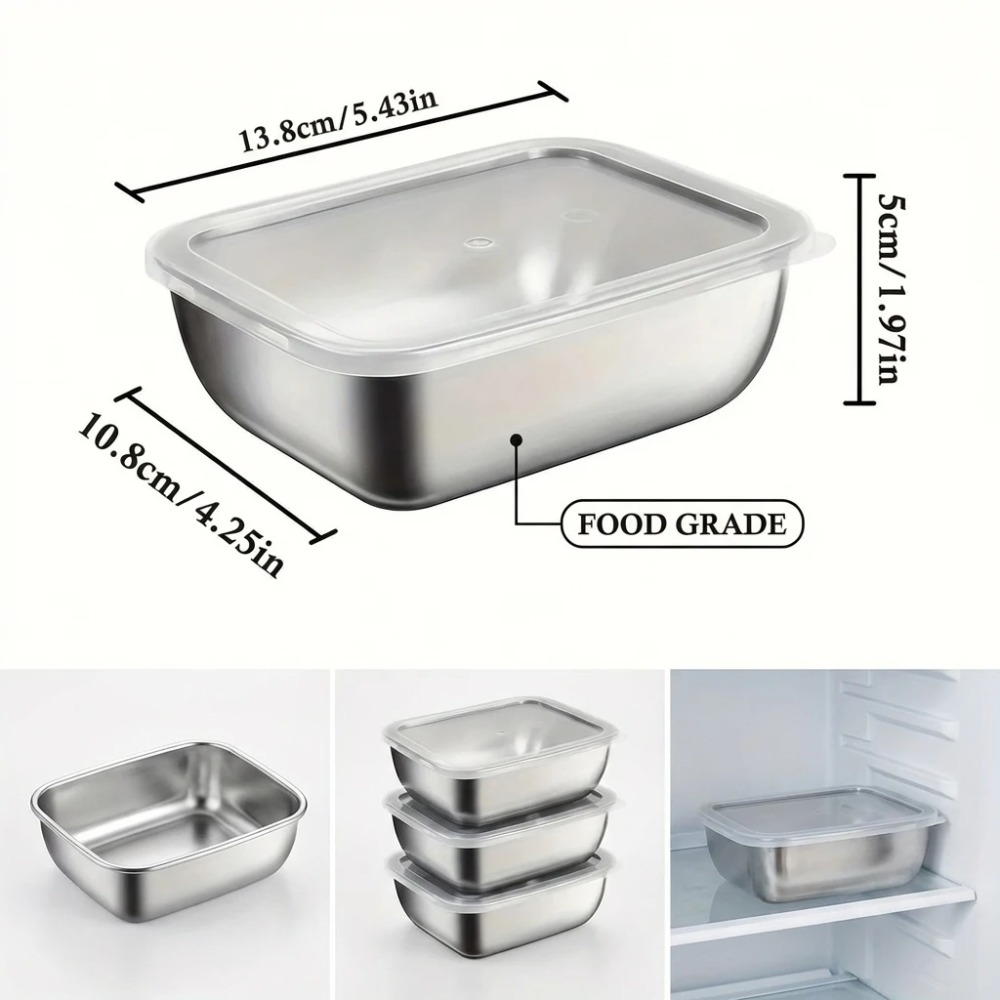 6PCS Stainless Steel Food Stor - огляд і ціна Food Storage Box Stainless Steel