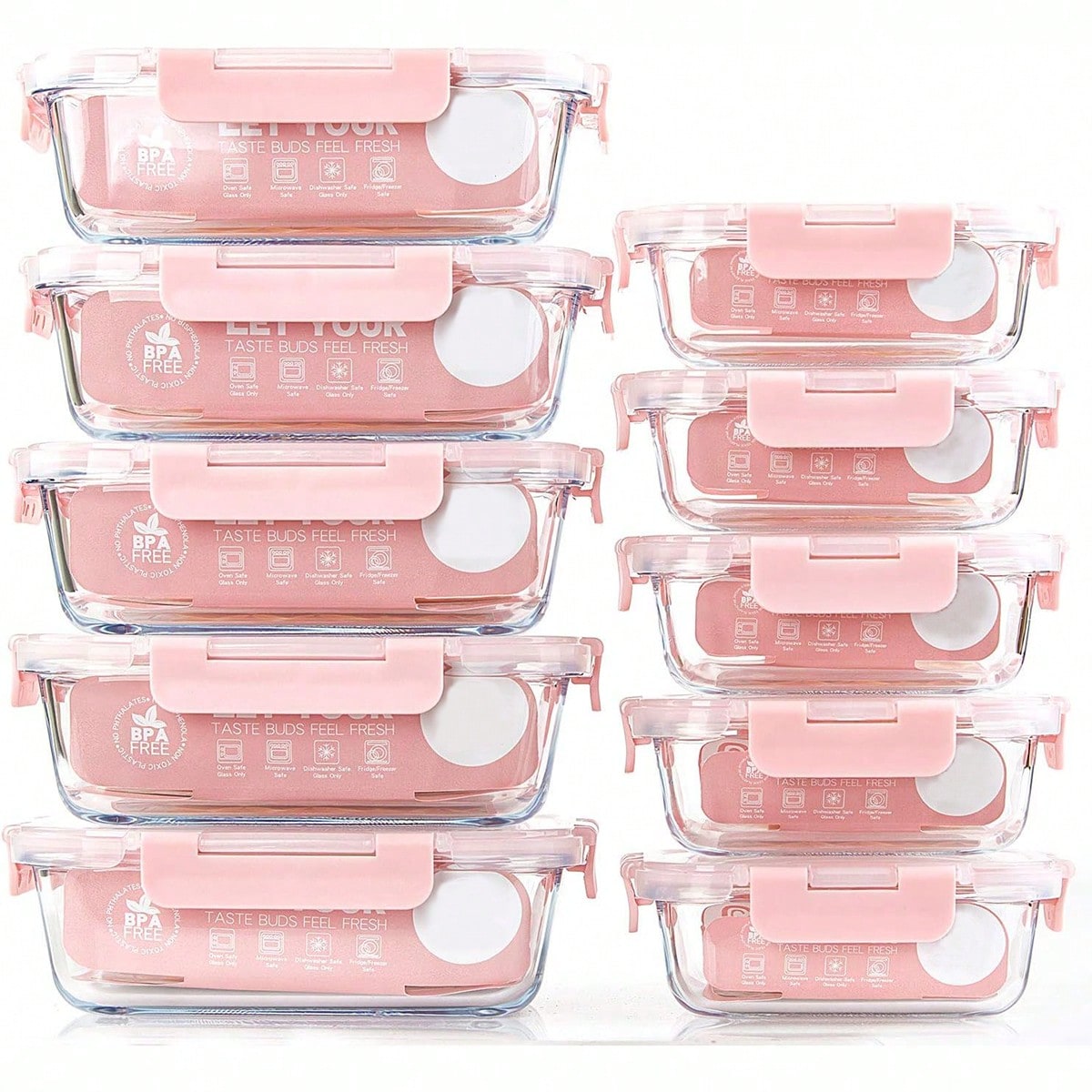 10 Pack Glass Meal Prep Contai - огляд і ціна Food Storage Glass Containers