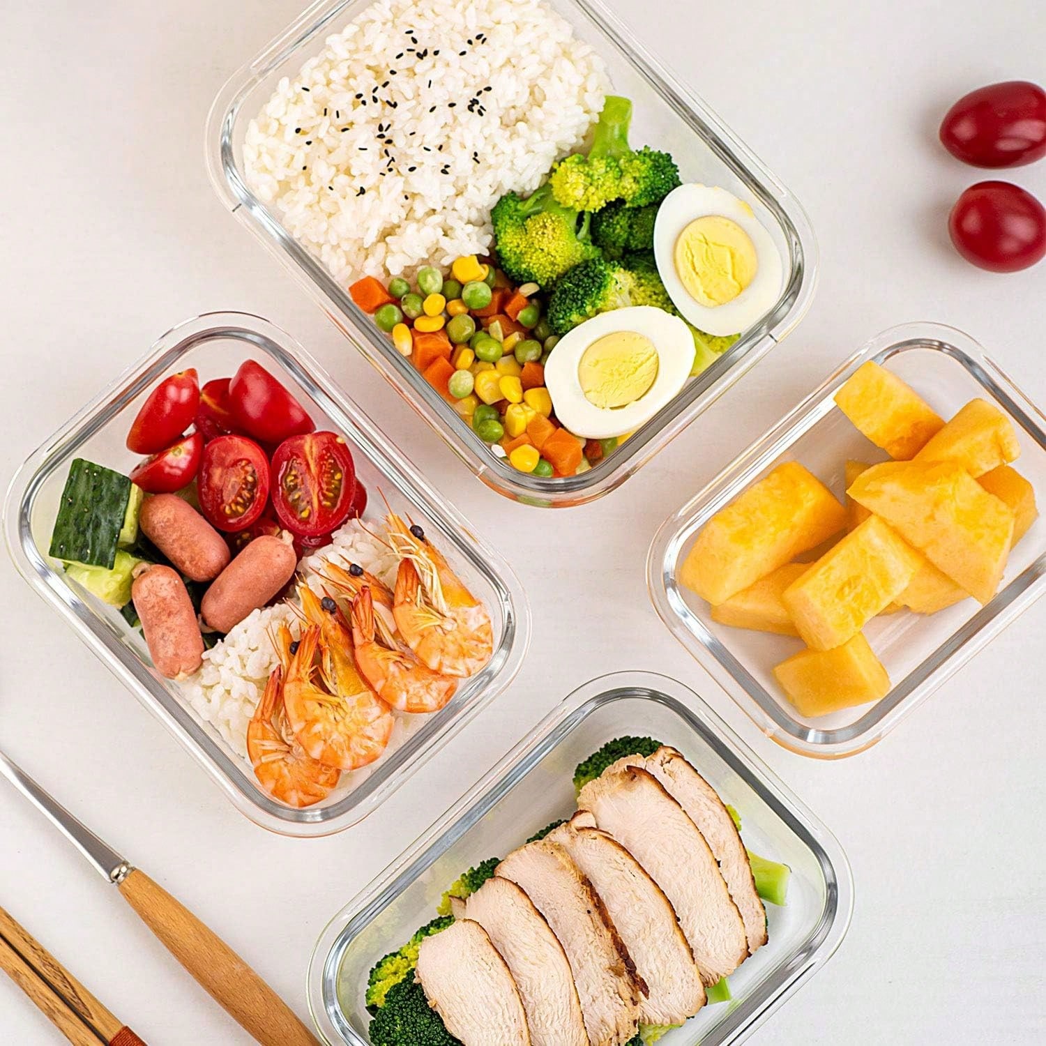 10 Pack Glass Meal Prep Contai - огляд і ціна Food Storage Glass Containers