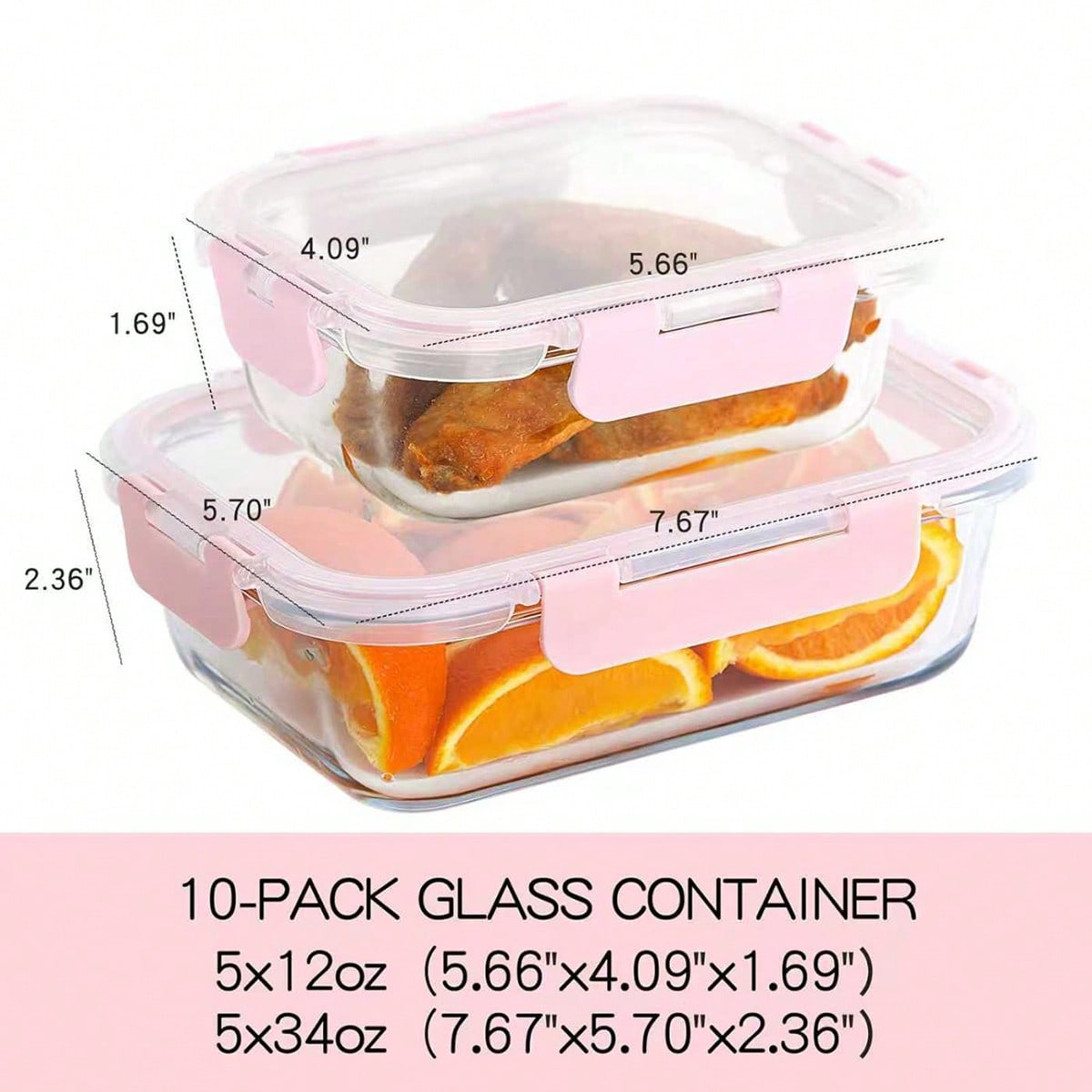10 Pack Glass Meal Prep Contai - огляд і ціна Food Storage Glass Containers