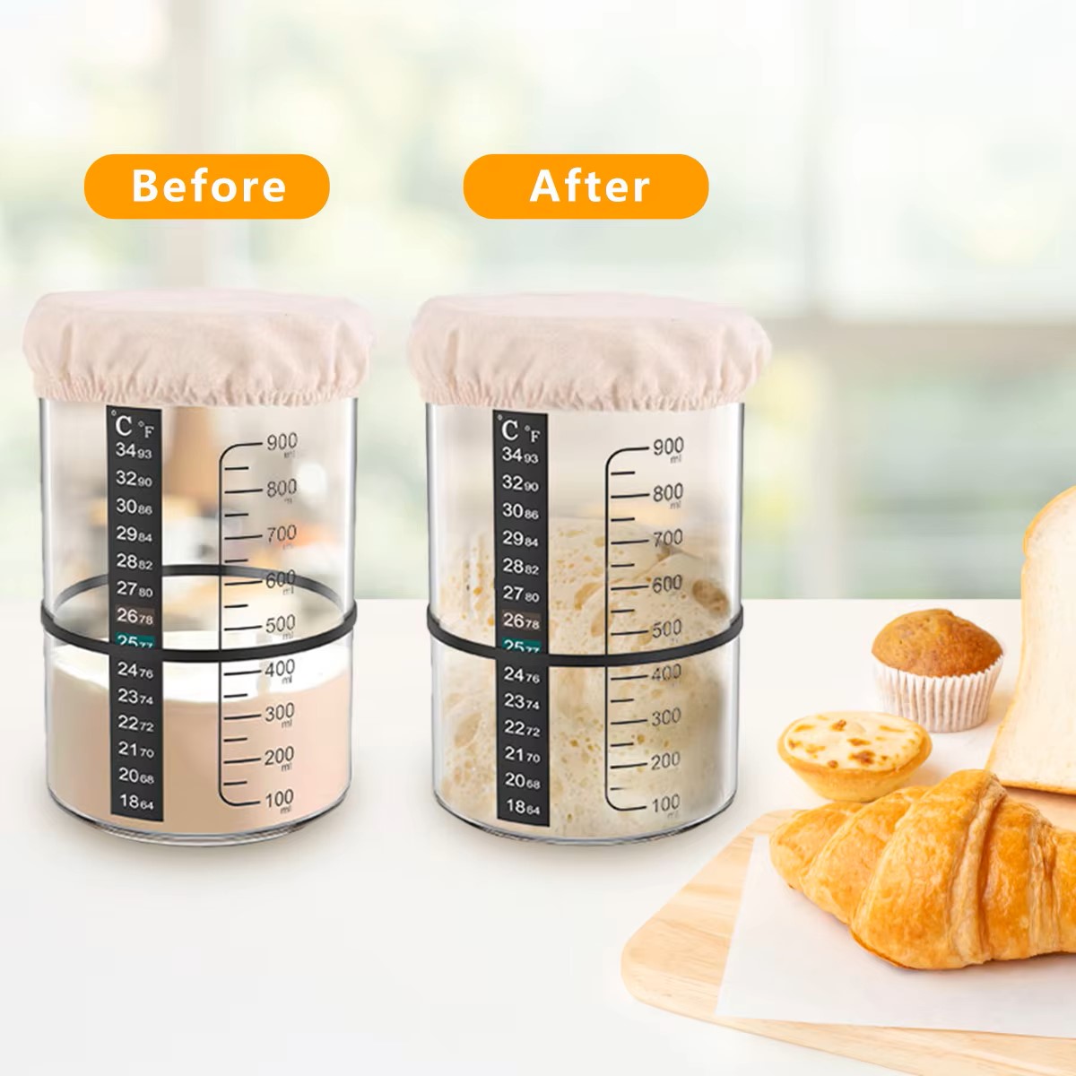 1500/900ml Sourdough Starter J - огляд і ціна Food Storage Glass Containers