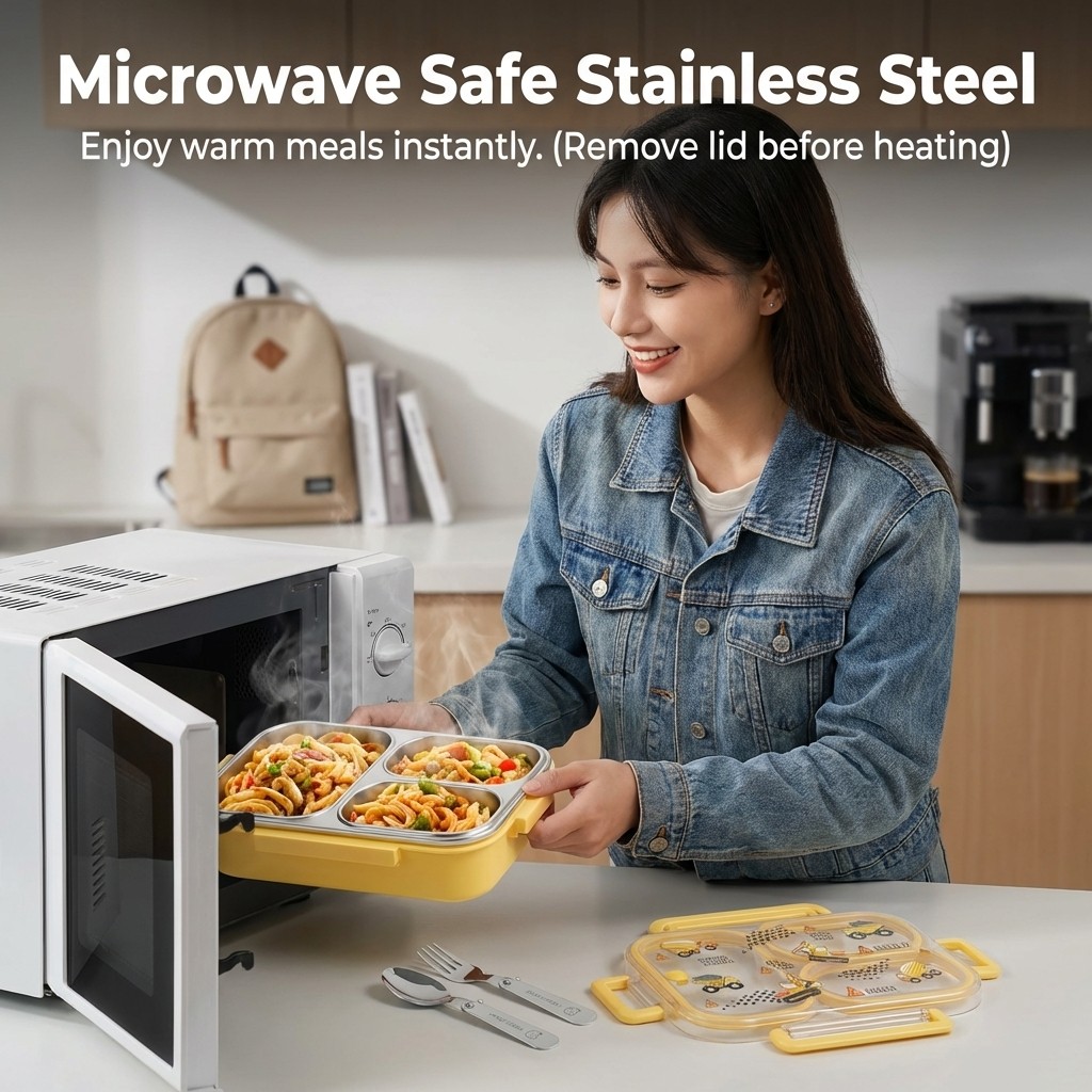 900ML Cute 304 Stainless Steel - огляд і ціна Food Storage Microwave Safe
