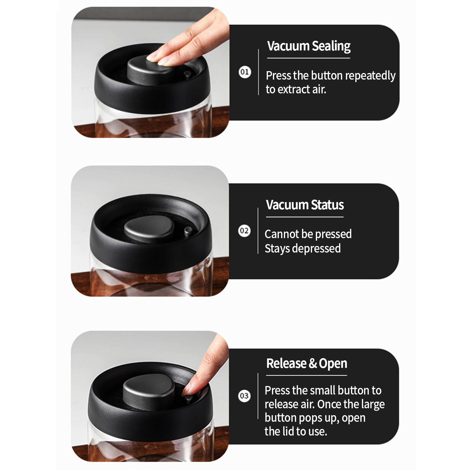 OANKR Vacuum Coffee Canister 5 - огляд і ціна Food Storage Glass Containers