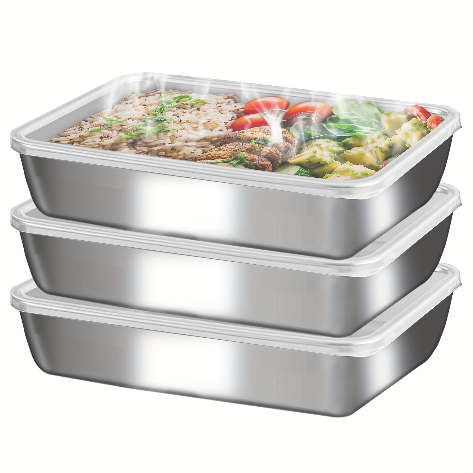 3pcs Stainless Steel Food Cont - огляд і ціна Food Storage Box Stainless Steel