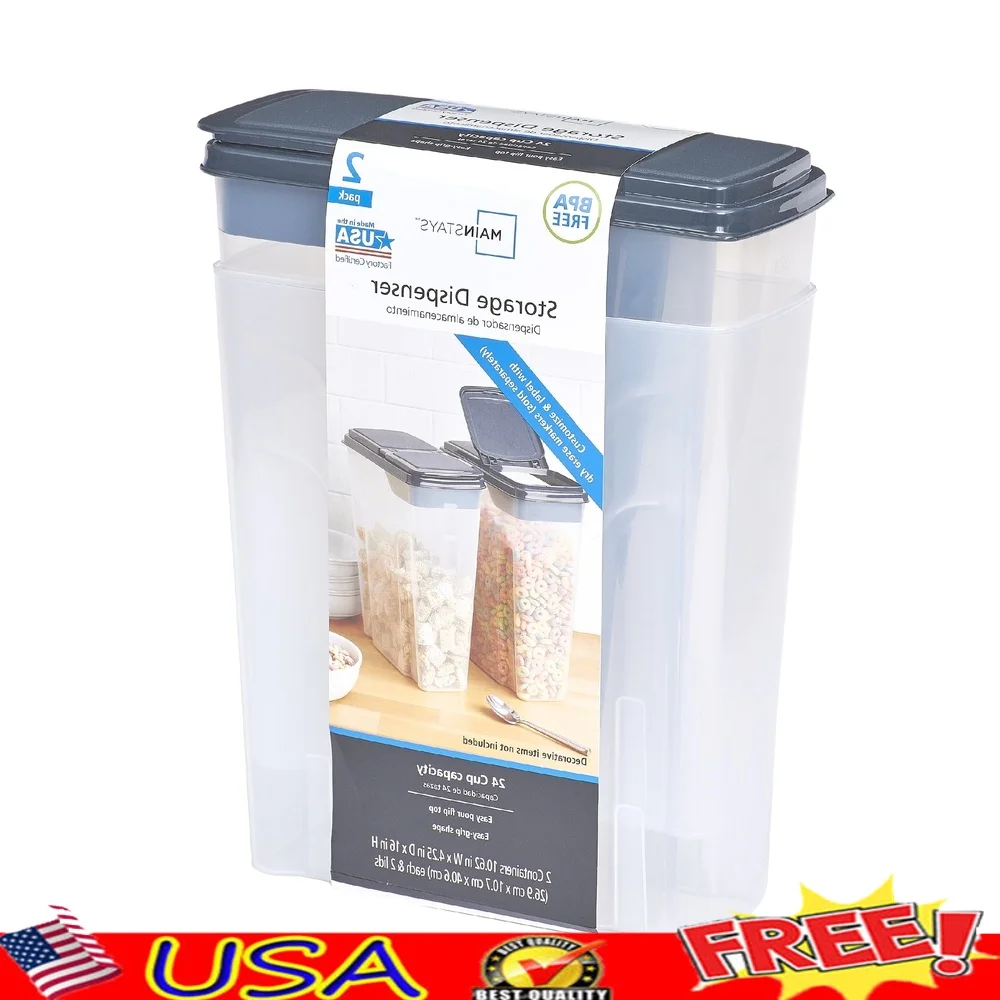 2-Pack Plastic Cereal Dispense - огляд і ціна Food Storage Quart Containers