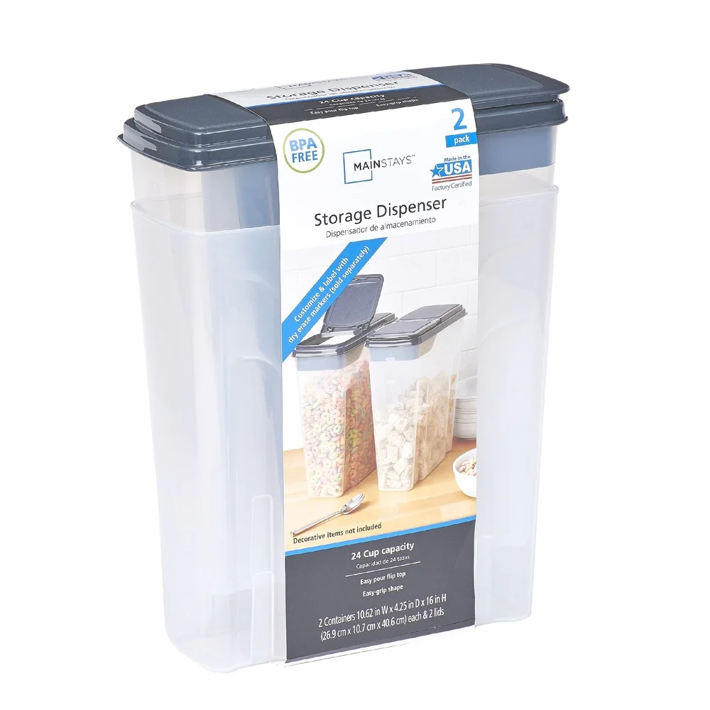 2-Pack Plastic Cereal Dispense - огляд і ціна Food Storage Quart Containers