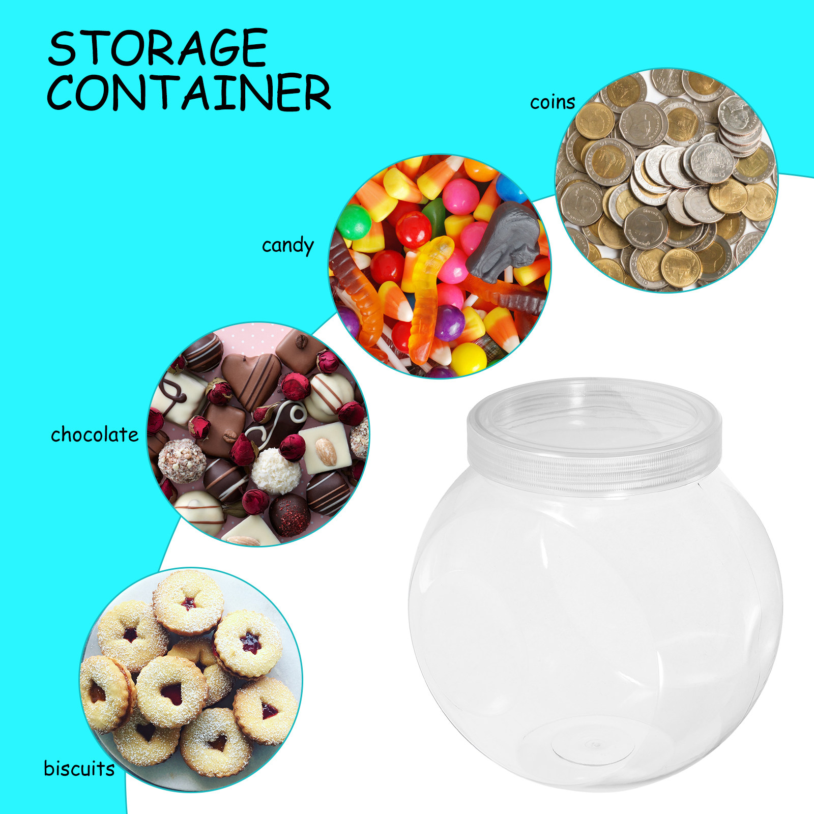 3Pcs Clear Sweet Jar 1500Ml Ro - огляд і ціна Food Storage Pet