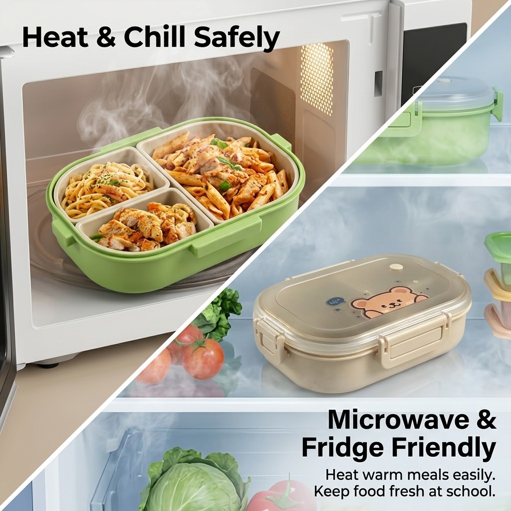 Reusable Plastic Divided Bento - огляд і ціна Food Storage Microwave Safe