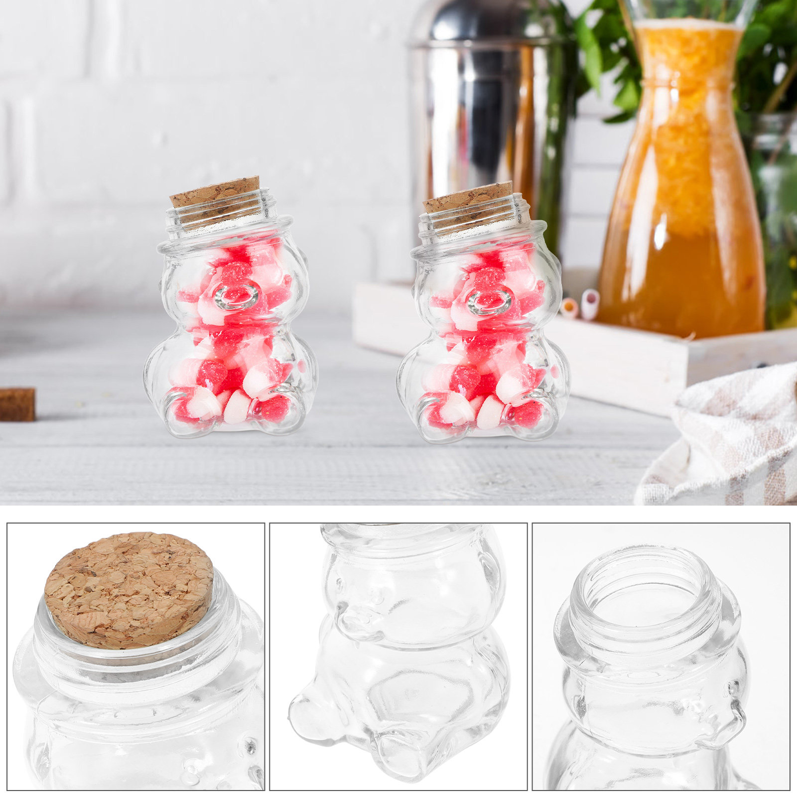 4Pcs Glass Candy Jar Set Trans - огляд і ціна Food Storage Glass Containers
