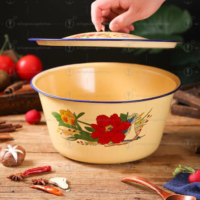 Food Storage Pot Enamel Basin  - огляд і ціна Food Storage Yellow