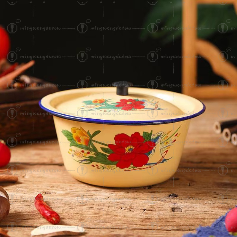 Food Storage Pot Enamel Basin  - огляд і ціна Food Storage Yellow