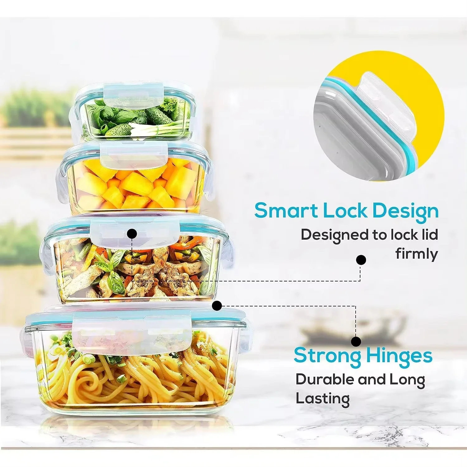 Glass Lunch Box Food Storage C - огляд і ціна Food Storage Glass Containers