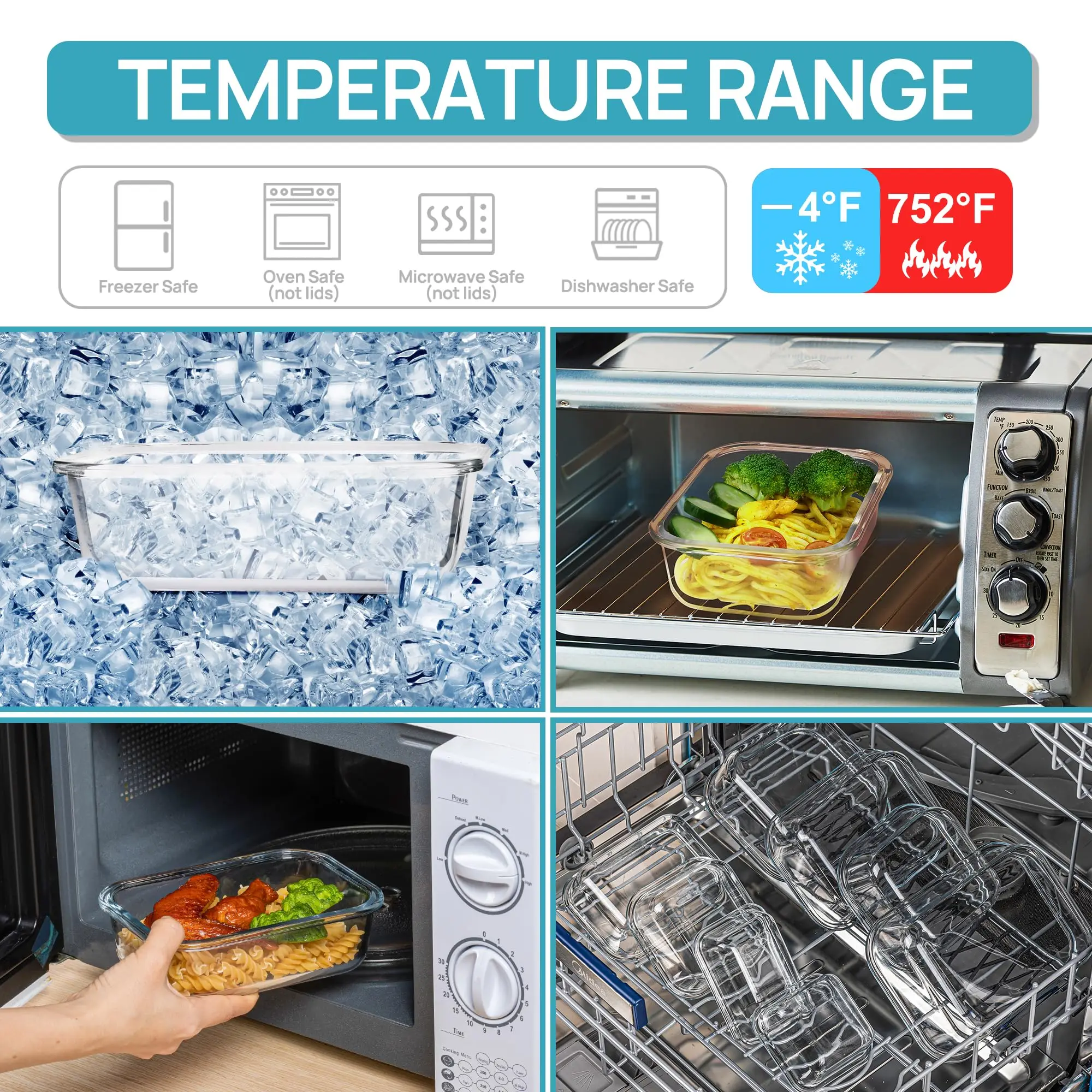 Glass Lunch Box Food Storage C - огляд і ціна Food Storage Glass Containers