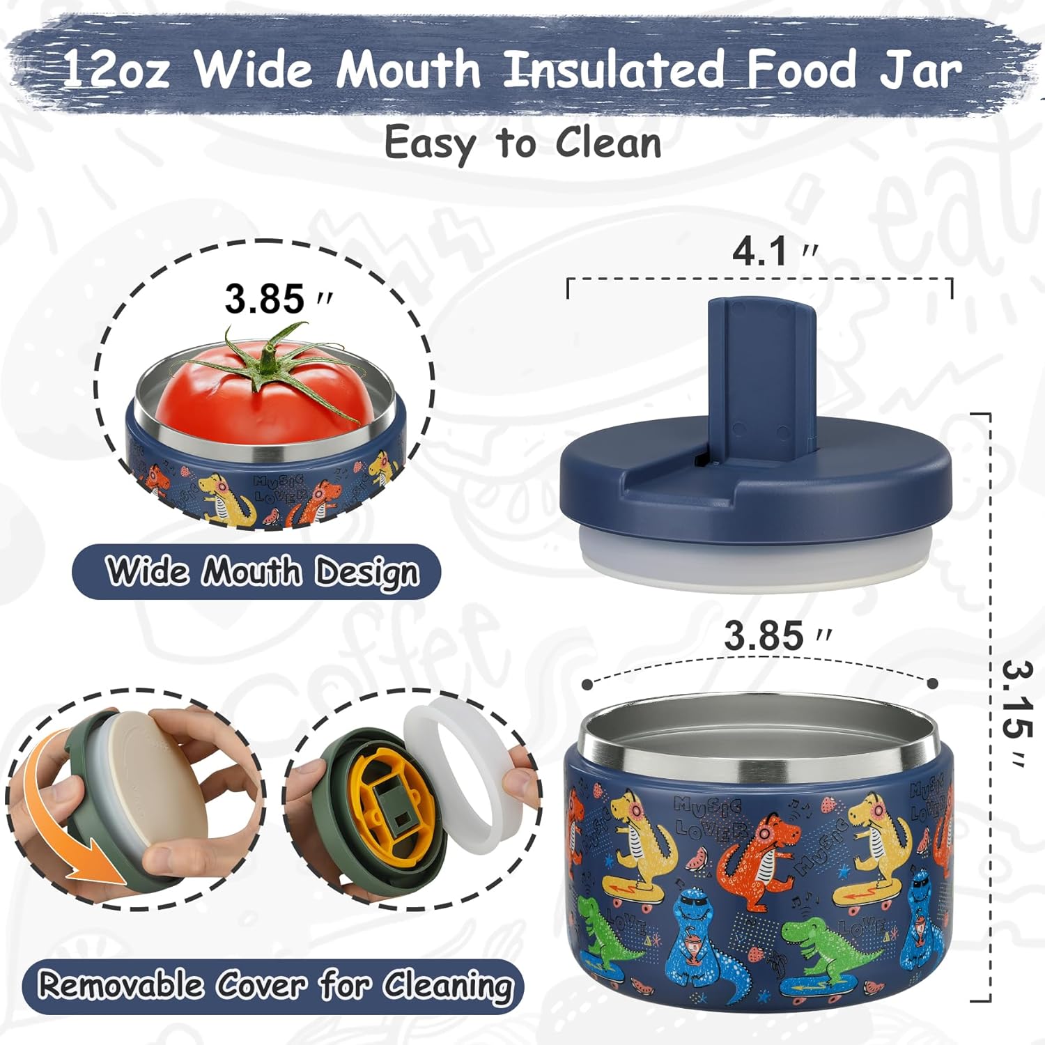 12oz Insulated Vacuum Food Jar - огляд і ціна Food Storage Box Stainless Steel