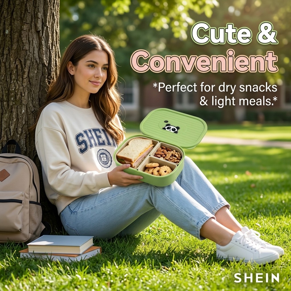Cute Plastic Divided Lunch Box - огляд і ціна Food Storage Microwave Safe