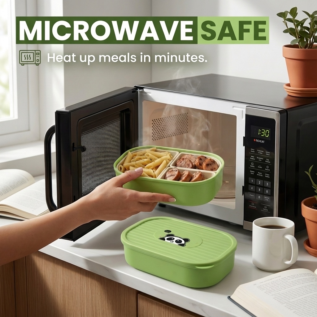 Cute Plastic Divided Lunch Box - огляд і ціна Food Storage Microwave Safe